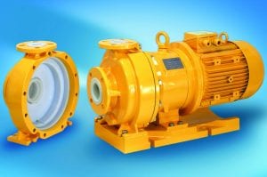 Heavy duty plastic lined close coupled UTN mag drive pump