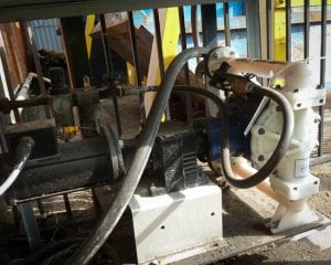 The QUANTM Electric Diaphragm Pump on site at a UK galvanizing company.