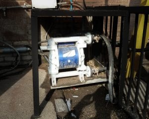 The QUANTM electric diaphragm pump on site at a UK galvanising company.