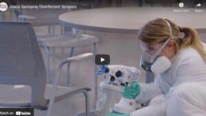 screenshot of the video cover of a sanispray in use