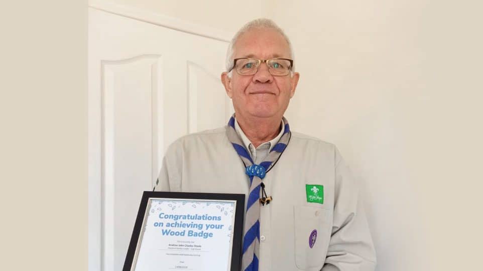 Andy Steele achieved his Wood Badge as a Scout Leader
