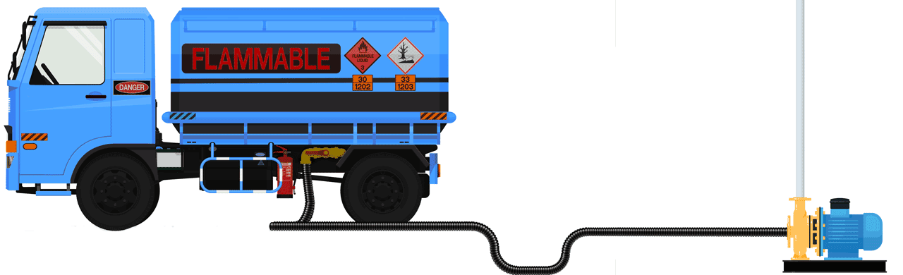 tanker unloading illustration