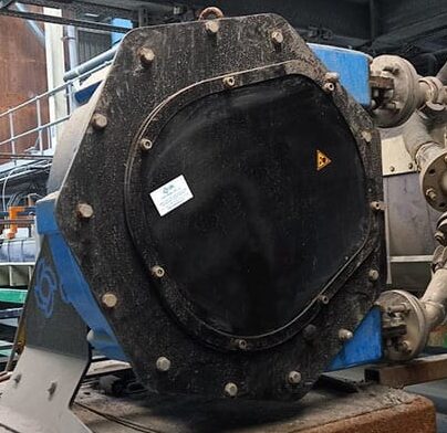 A peristaltic pump used in an abrasive aluminium oxide slurry application