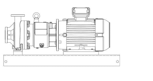 Line drawing of the DTN close-coupled pump