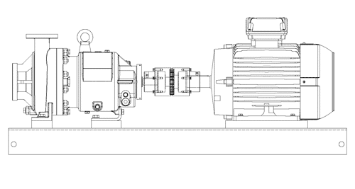Drawing of long-coupled version of the DTN centrifugal pump