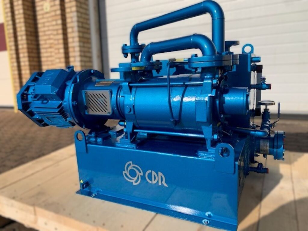 A Travaini liquid ring vacuum system supplied by CDR Pumps (UK) Ltd