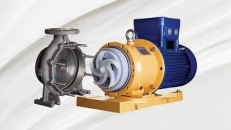 A combination of metallic and plastic-lined pump options