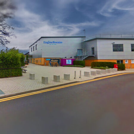 The outside view of the EngineRooms at Birchwood Park