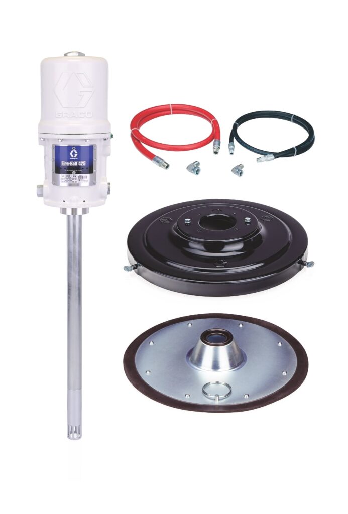Graco Fire-Ball 425 75:1 54 kg 1/2″ x 1.83m (6 ft) Grease Pump Stationary Cover-Mount Package (244635)