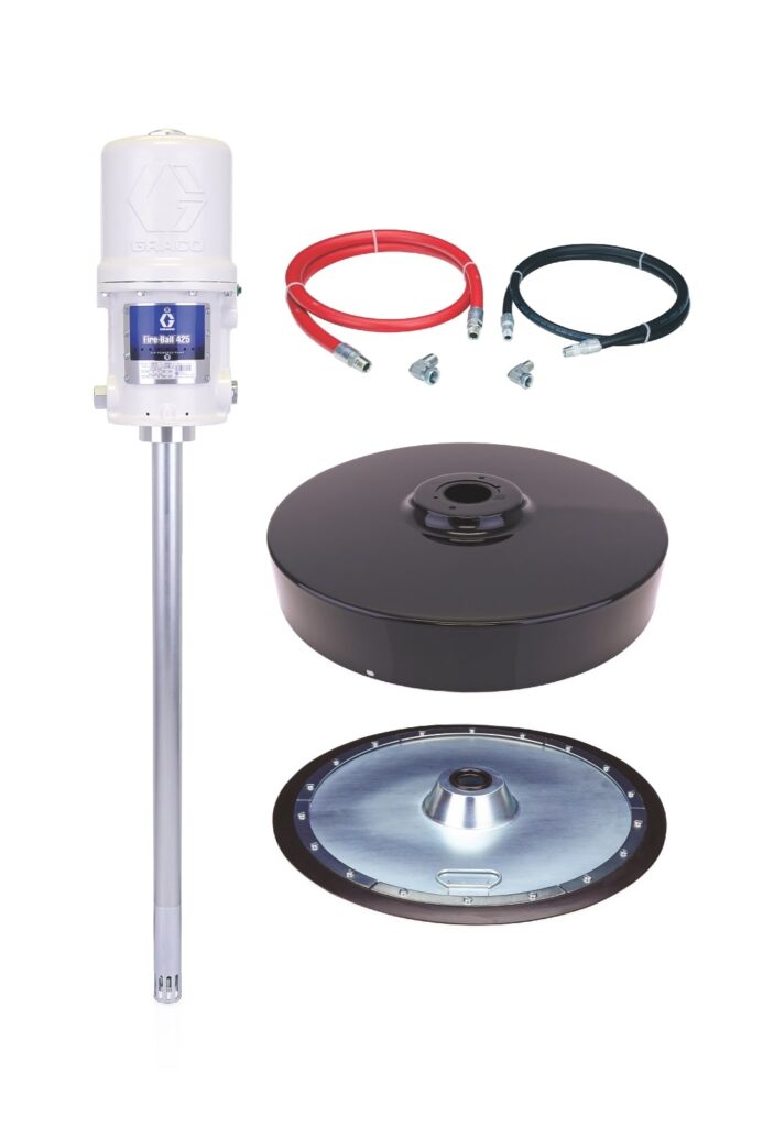 Graco Fire-Ball 425 75:1 181kg (400 lb) 1/2″ x 1.83m (6 ft) Grease Pump Stationary Cover-Mount Package (244636)