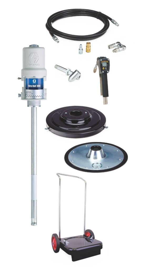 Graco Fire-Ball 300 50:1 54 kg (120 lb) Grease Pump – Portable Package with 2-Wheel Cart (245696)